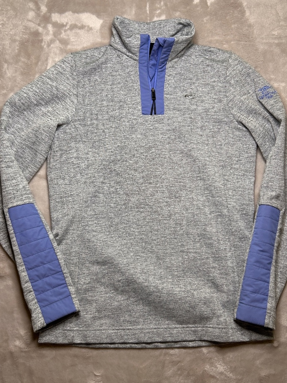 Kjus Pullover Womens Size 38/M Forun Half Zip Gray Herringbone Long Sleeve Golf